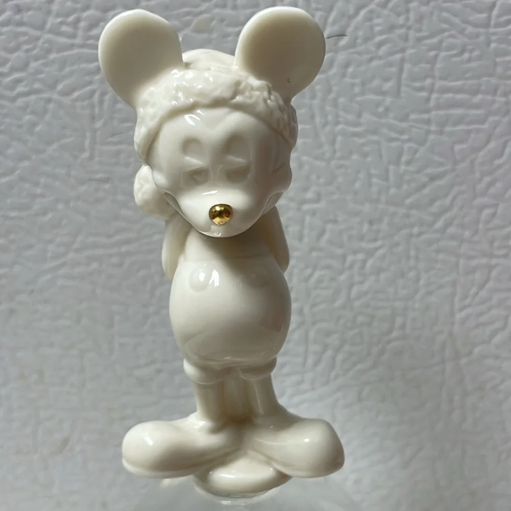 Disney Mickey Mouse Santa Lenox Porceline Glass Bell Figurine 1997 Christmas